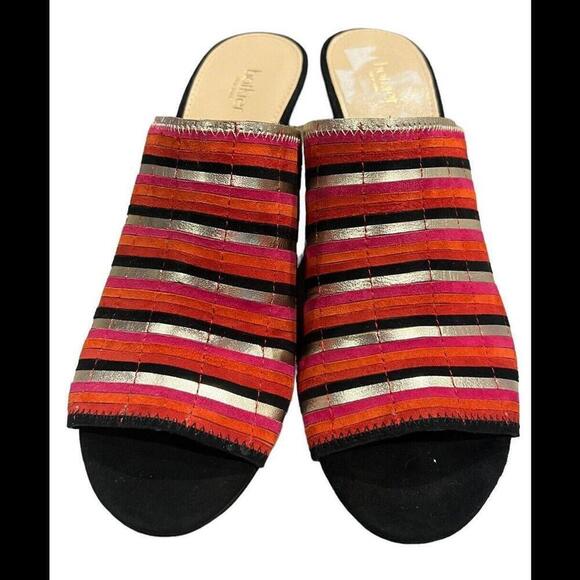 Botkier Womens Posie Red Suede‎ Metallic Mules Shoes 7 Medium (B,M) - Picture 4 of 5